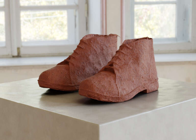 A photograph of the "Walk In Your Shoes" Installation