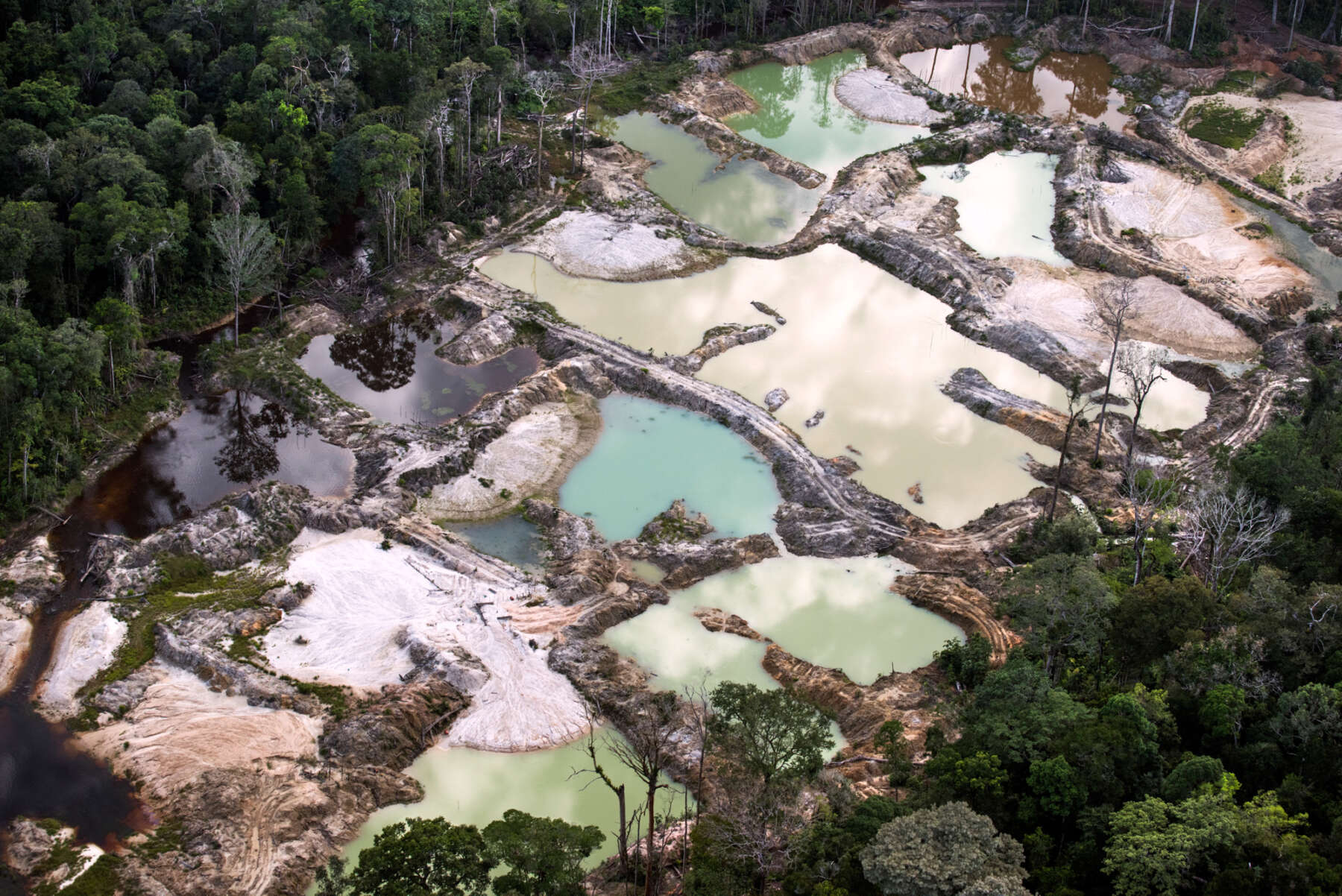 Illegal gold mine approximately 100 miles north of Macapa, Brazil.