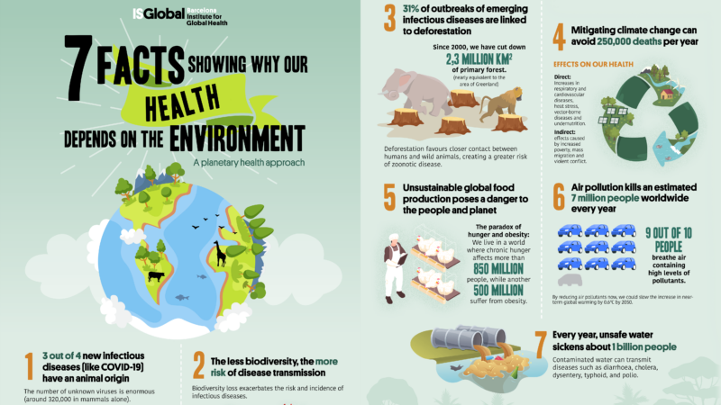 Infographic on the correlation between the environment and public health.