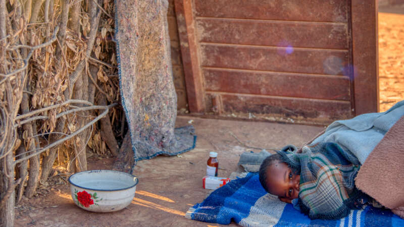 African Child Sick with Malaria
