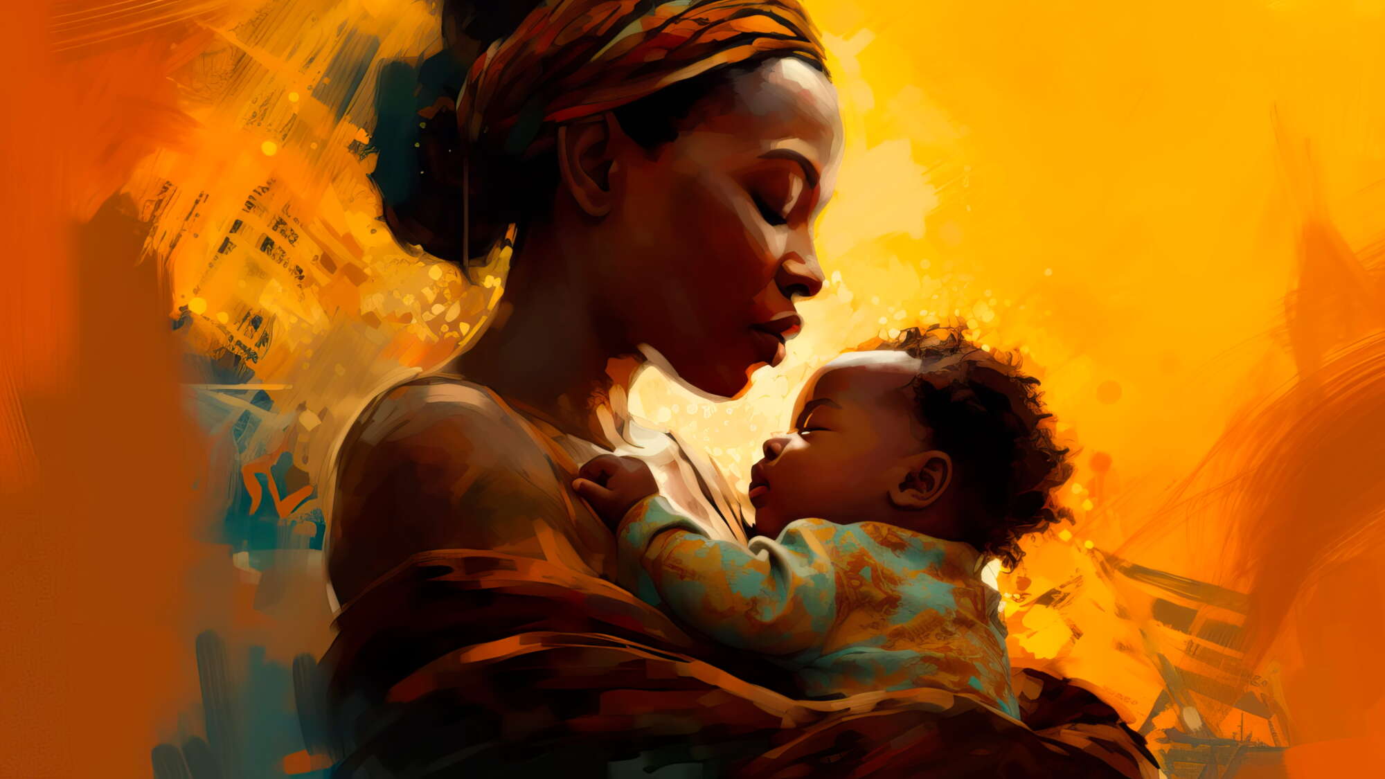 mother and child, emphasizing the importance of maternal and child health in a growing population.