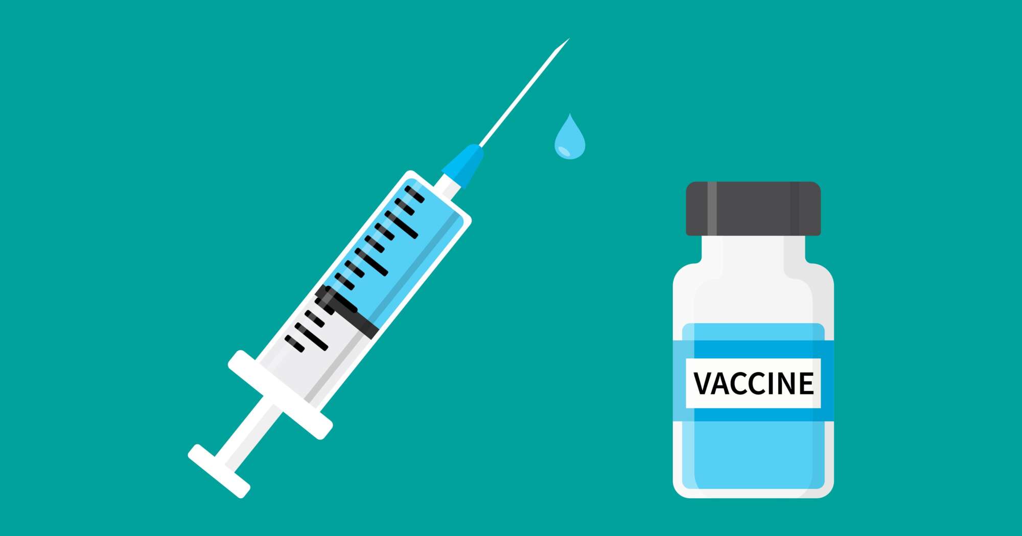 Icon syringe and bottle with vaccine from covid-19 virus