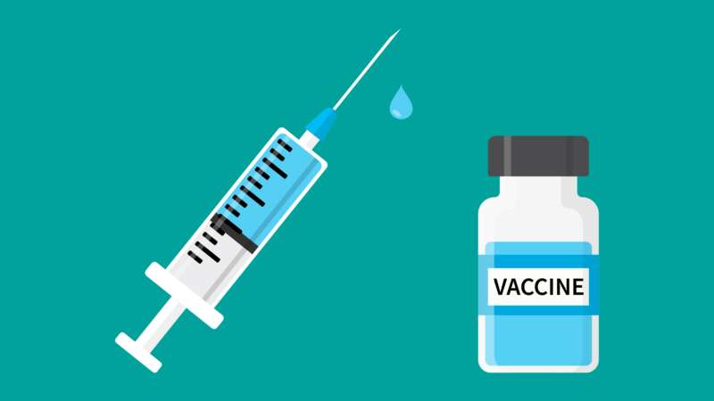 Icon syringe and bottle with vaccine from covid-19 virus