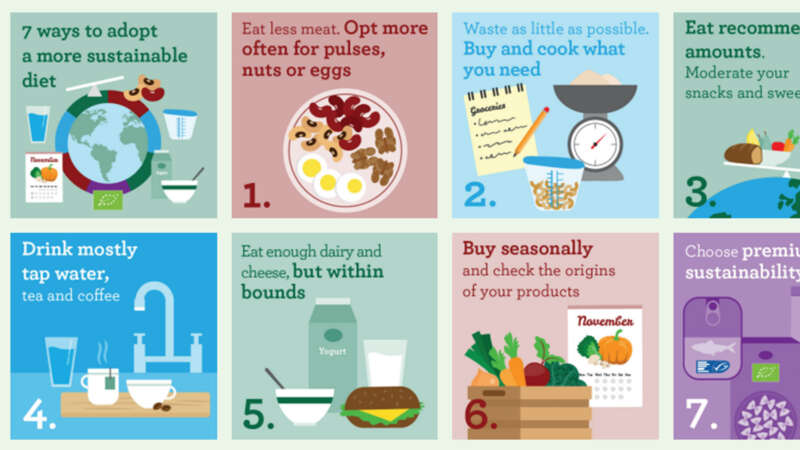 Infographic for a more sustainable diet.